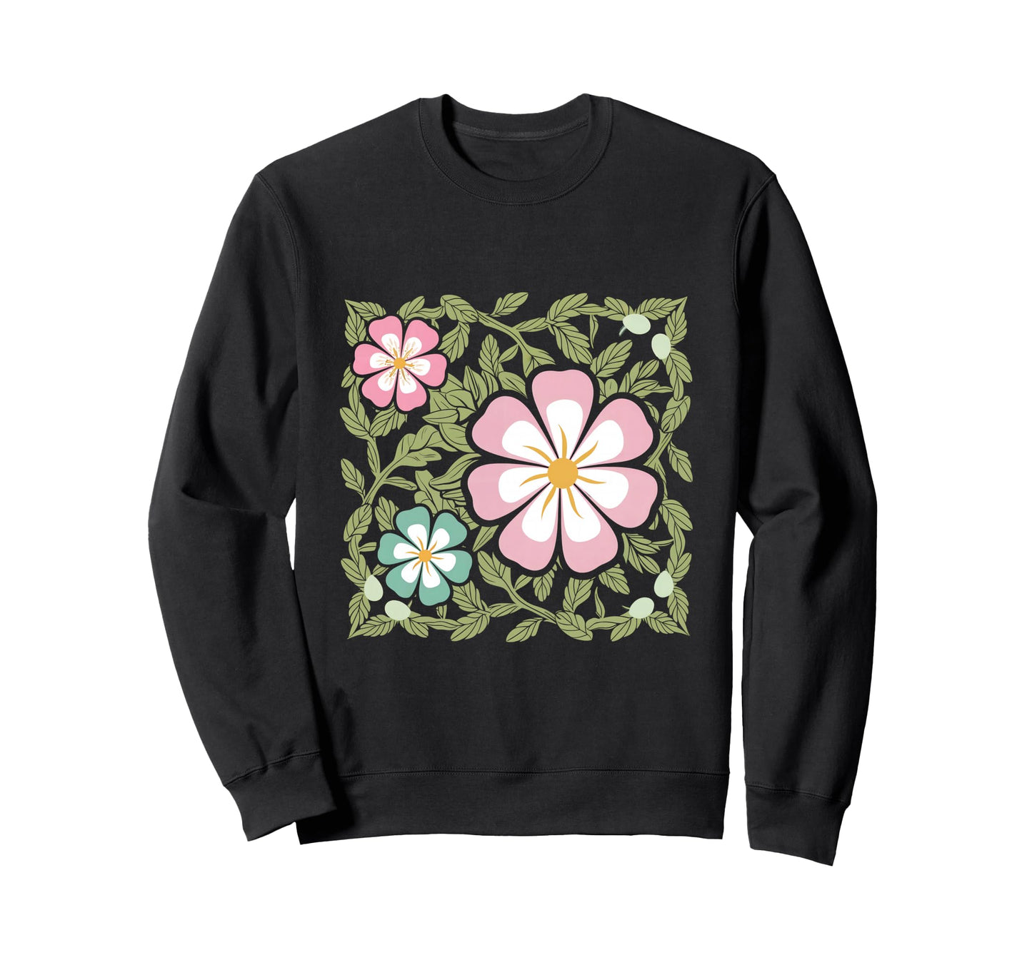 Groovy Boho Flower Floral Sweatshirt - Streetwear Style Men Women - T-Shirt, Sweatshirt, Hoodie