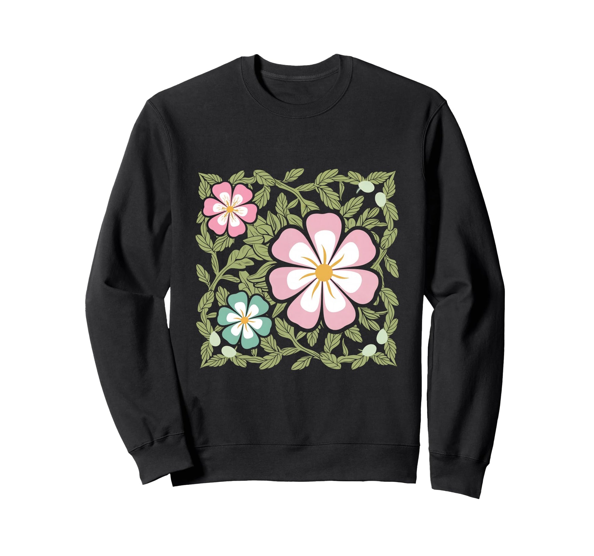 Groovy Boho Flower Floral Sweatshirt - Streetwear Style Men Women - T-Shirt, Sweatshirt, Hoodie