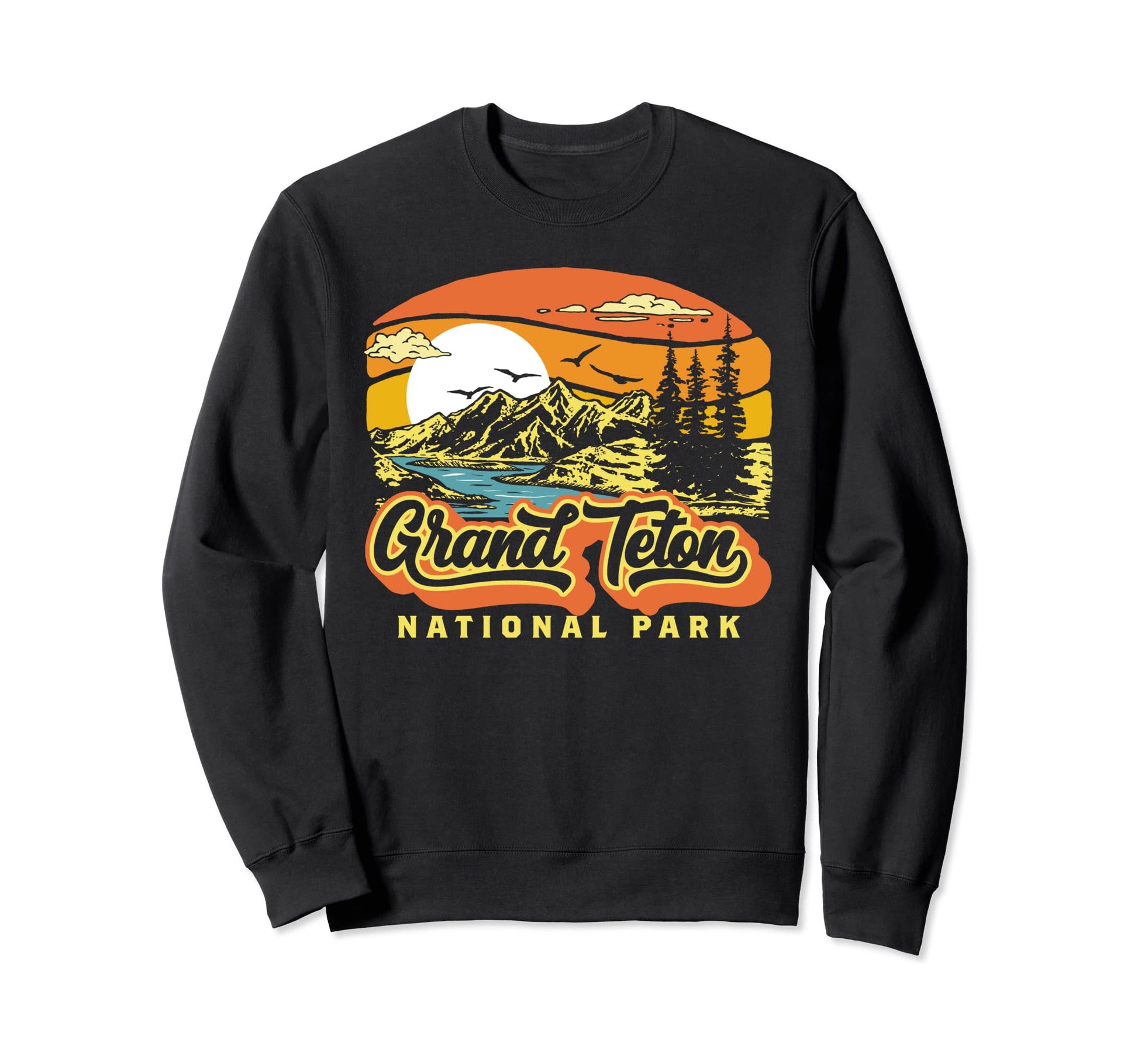 Grand Teton National Park 80S Sweatshirt - Casual Everyday Wear Unisex - T-Shirt, Sweatshirt, Hoodie