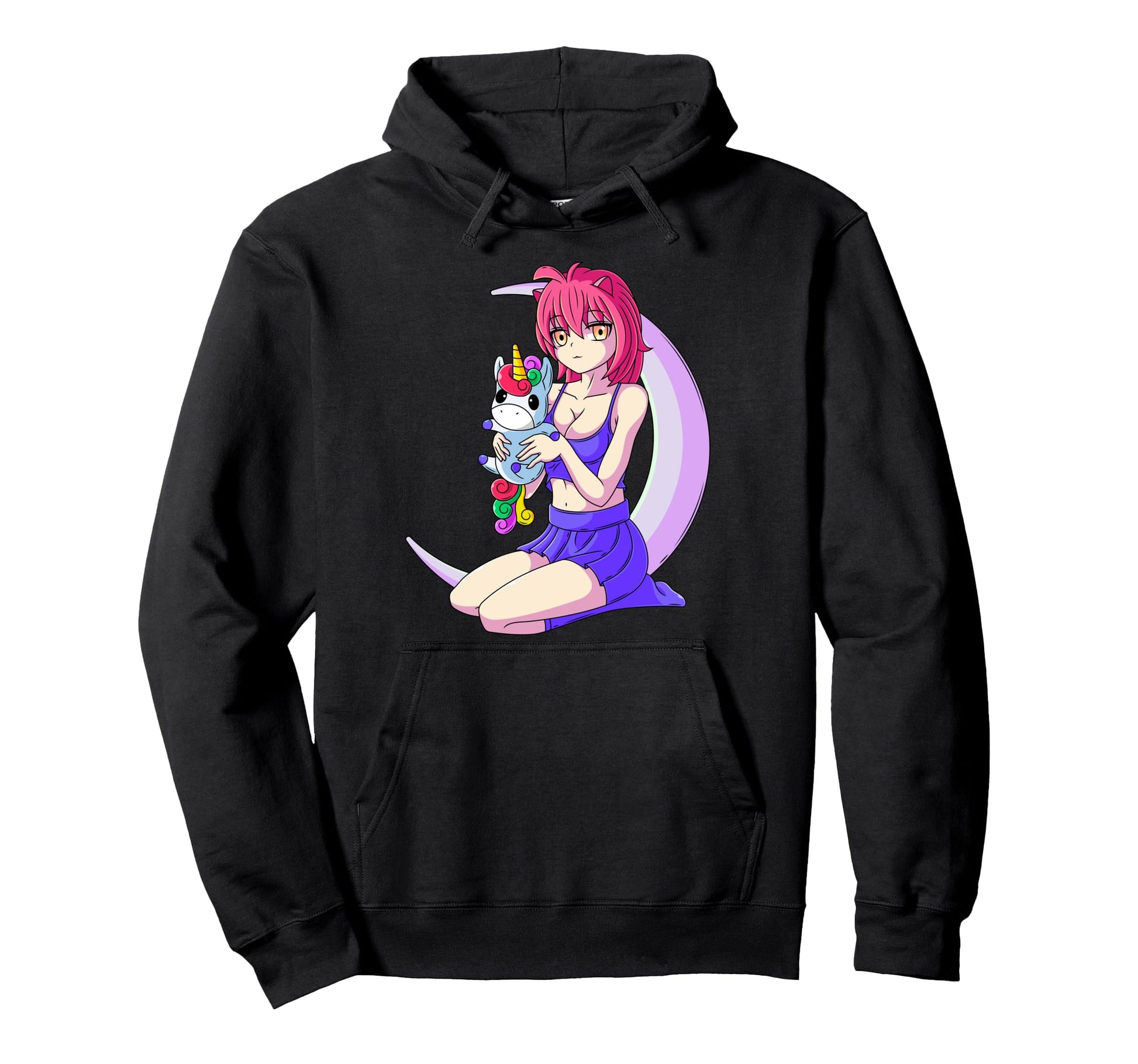 Japanese Anime Unicorn Pastel Goth Hoodie - Novelty Apparel for Adults - T-Shirt, Sweatshirt, Hoodie