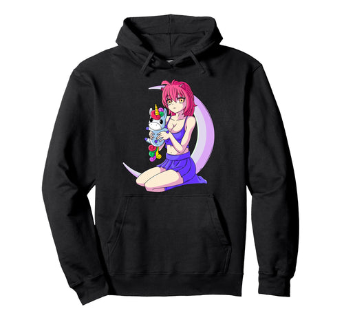 Japanese Anime Unicorn Pastel Goth Hoodie - Novelty Apparel for Adults - T-Shirt, Sweatshirt, Hoodie