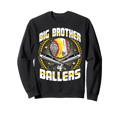Baseball Softball Big Brother Sweatshirt - Aesthetic Graphic Men Women - T-Shirt, Sweatshirt, Hoodie