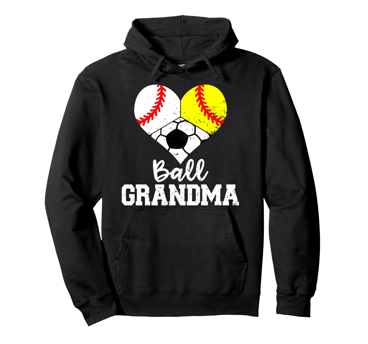 Ball Grandma Funny Baseball Softball Hoodie - Unique Graphic Men Women - T-Shirt, Sweatshirt, Hoodie