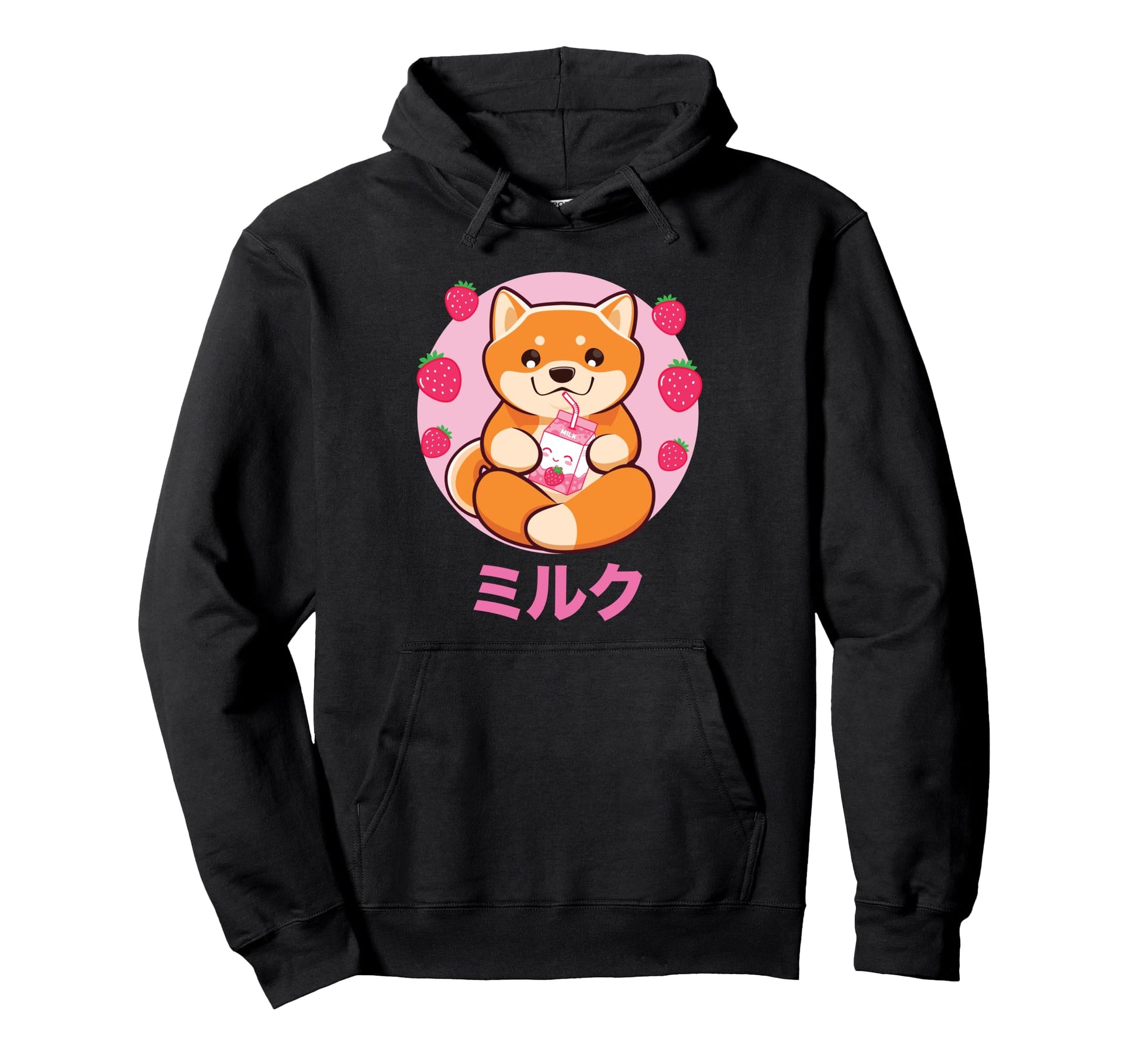 Shiba Inu Milkshake Vaporwave Hoodie - Aesthetic Graphic for Adults - T-Shirt, Sweatshirt, Hoodie