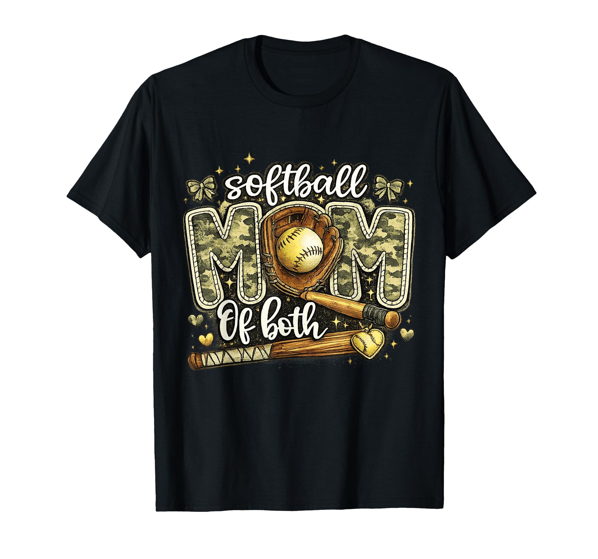 Softball Mom Both Camo Camouflage T-Shirt - Unique Graphic for Adults - T-Shirt, Sweatshirt, Hoodie