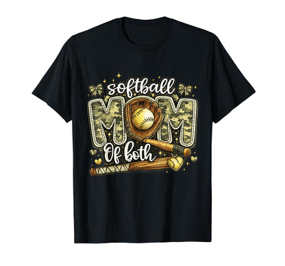 Softball Mom Both Camo Camouflage T-Shirt - Unique Graphic for Adults - T-Shirt, Sweatshirt, Hoodie