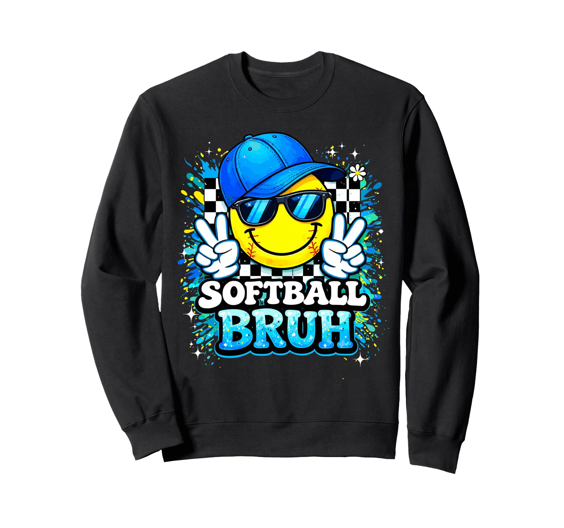 Peace Groovy Softball Dad Sweatshirt - Casual Everyday Wear for Adults - T-Shirt, Sweatshirt, Hoodie