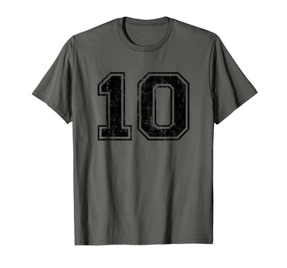 Number 10 Ten Varsity Distressed T-Shirt - Streetwear Style Men Women - T-Shirt, Sweatshirt, Hoodie