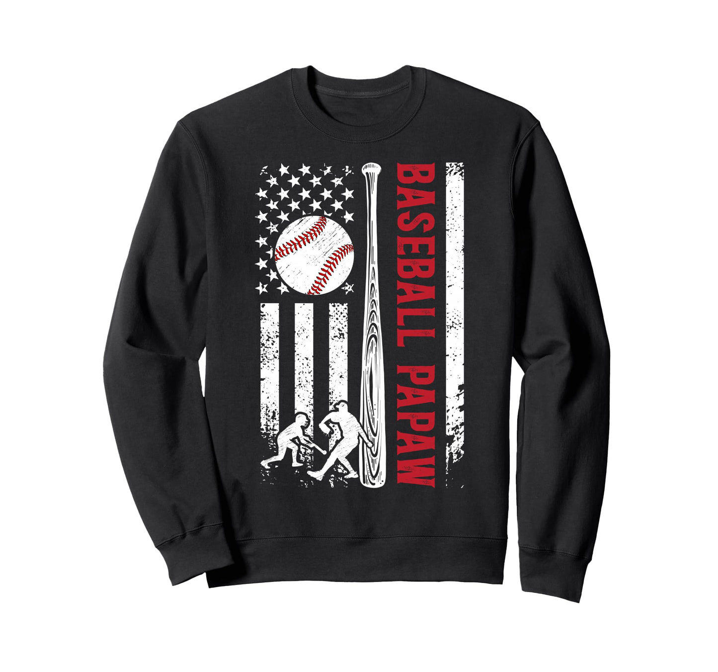 Baseball Papaw Us Flag Papaw Baseball Sweatshirt - Novelty Apparel Unisex - T-Shirt, Sweatshirt, Hoodie
