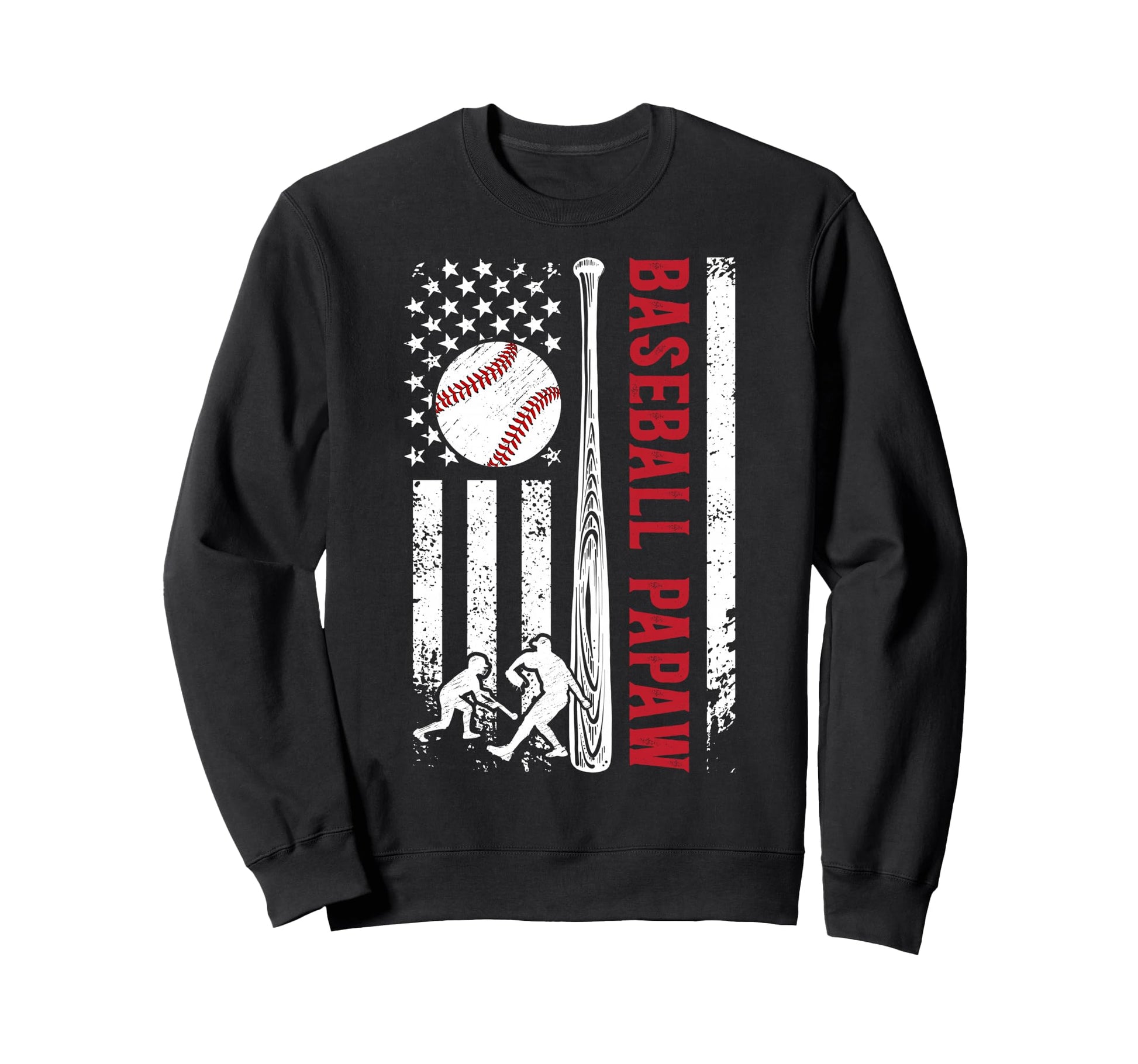 Baseball Papaw Us Flag Papaw Baseball Sweatshirt - Novelty Apparel Unisex - T-Shirt, Sweatshirt, Hoodie