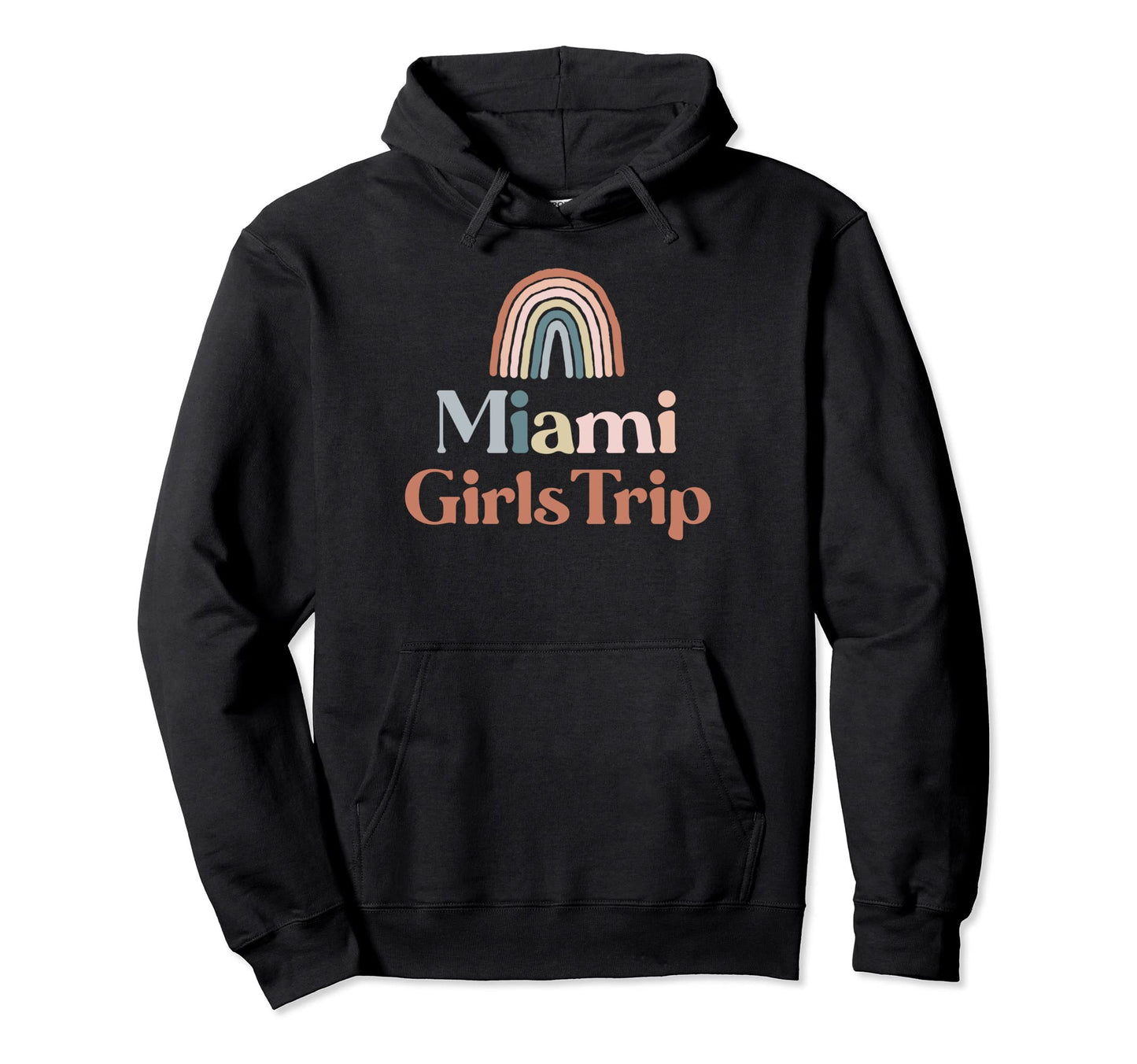 Miami Trip Boho Rainbow Group Matching Hoodie - Minimalist Print Men Women - T-Shirt, Sweatshirt, Hoodie