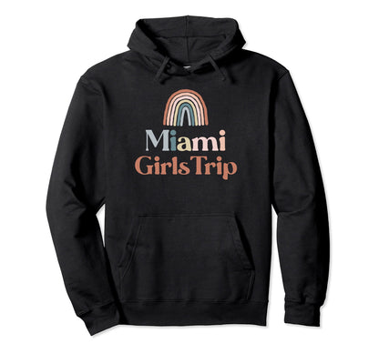 Miami Trip Boho Rainbow Group Matching Hoodie - Minimalist Print Men Women - T-Shirt, Sweatshirt, Hoodie
