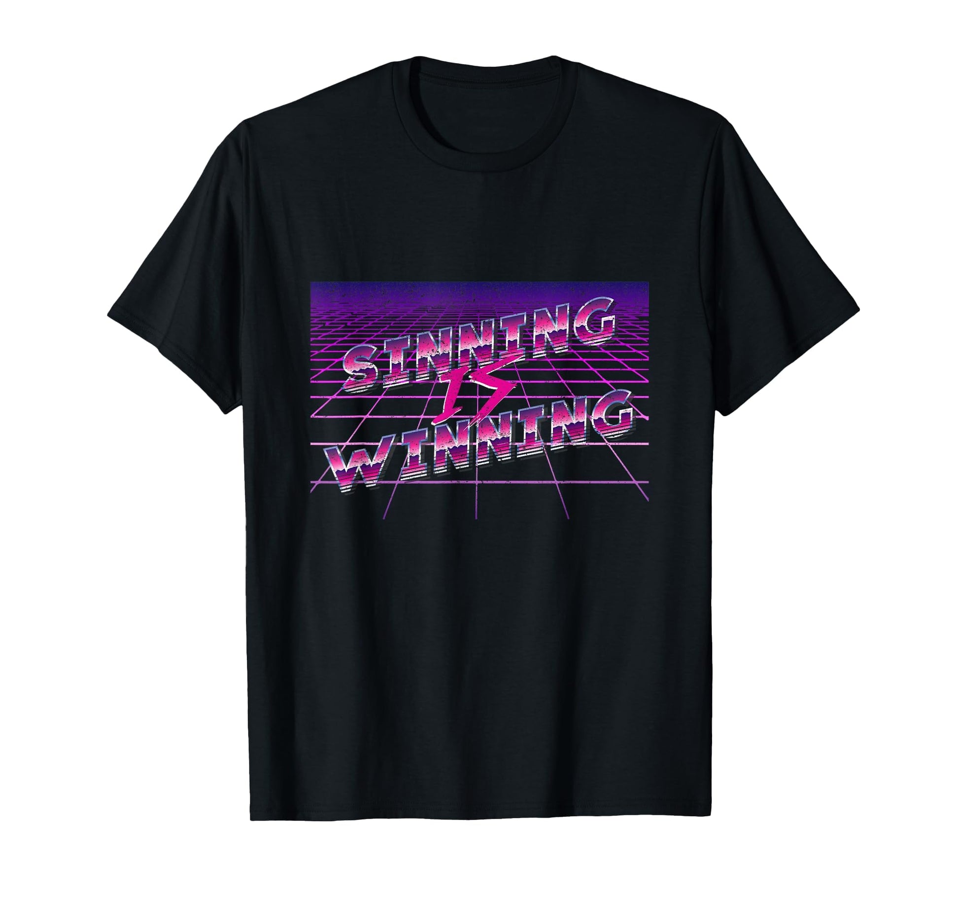 Synthwave Sinning Is Winning Vaporwave T-Shirt - Custom Art Print Unisex - T-Shirt, Sweatshirt, Hoodie