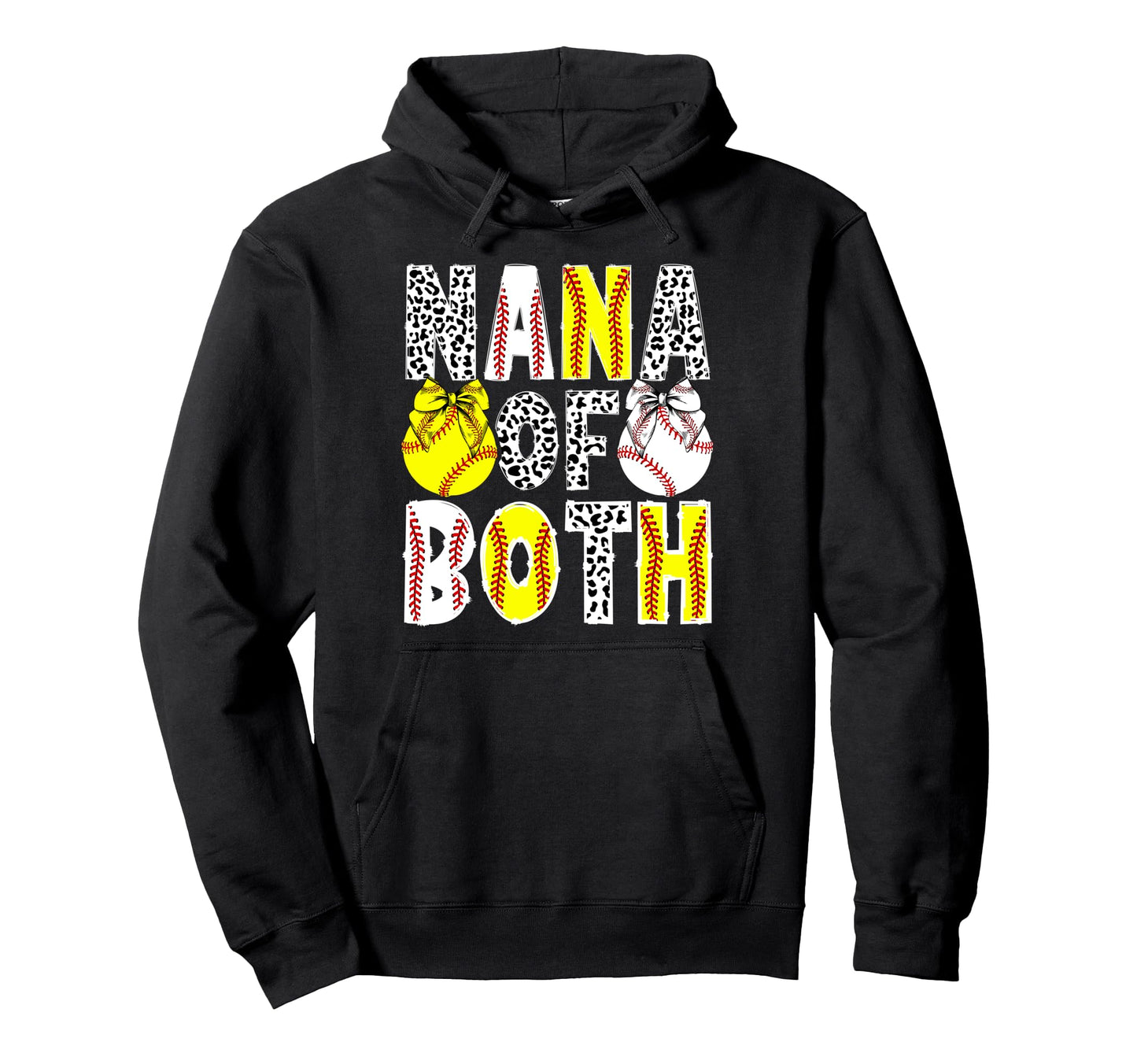 Nana Both Proud Softball Baseball Hoodie - Aesthetic Graphic for Adults - T-Shirt, Sweatshirt, Hoodie