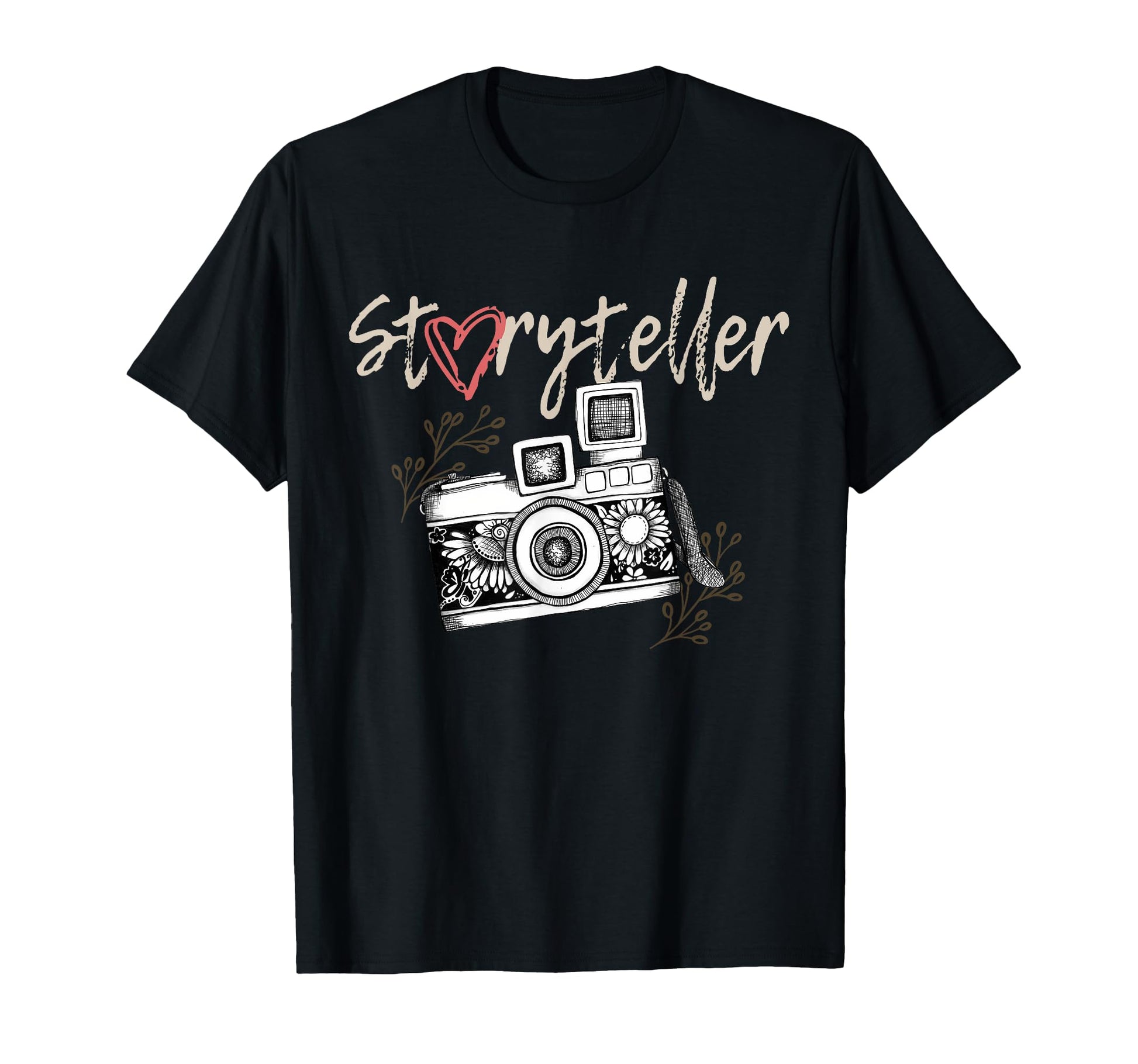 Floral Camera Photography Photographer T-Shirt - Minimalist Print Unisex - T-Shirt, Sweatshirt, Hoodie