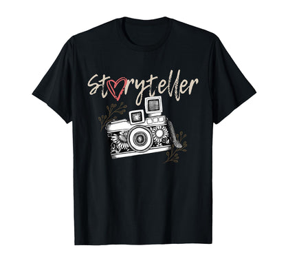 Floral Camera Photography Photographer T-Shirt - Minimalist Print Unisex - T-Shirt, Sweatshirt, Hoodie