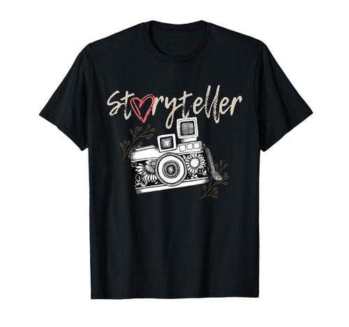 Floral Camera Photography Photographer T-Shirt - Minimalist Print Unisex - T-Shirt, Sweatshirt, Hoodie
