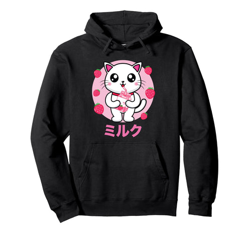 Cat Milkshake Vaporwave Aesthetics Hoodie - Aesthetic Graphic Men Women - T-Shirt, Sweatshirt, Hoodie