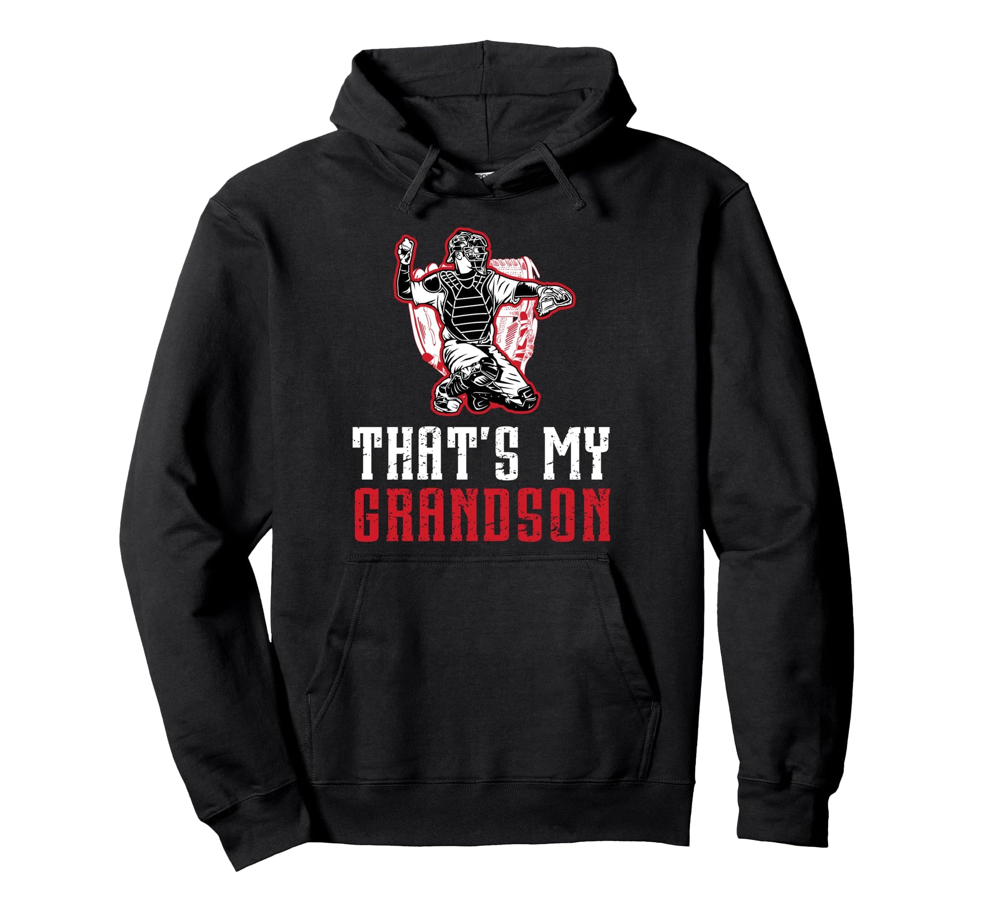 Proud Baseball Catcher Grandpa Baseball Hoodie - Graphic Print for Adults - T-Shirt, Sweatshirt, Hoodie