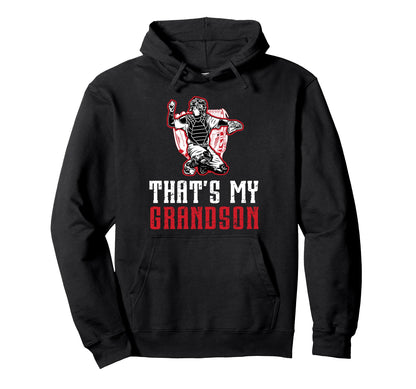 Proud Baseball Catcher Grandpa Baseball Hoodie - Graphic Print for Adults - T-Shirt, Sweatshirt, Hoodie