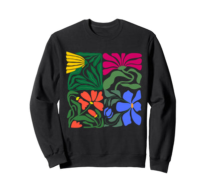 Womens Boho Floral Flower Sweatshirt - Novelty Apparel for Adults - T-Shirt, Sweatshirt, Hoodie