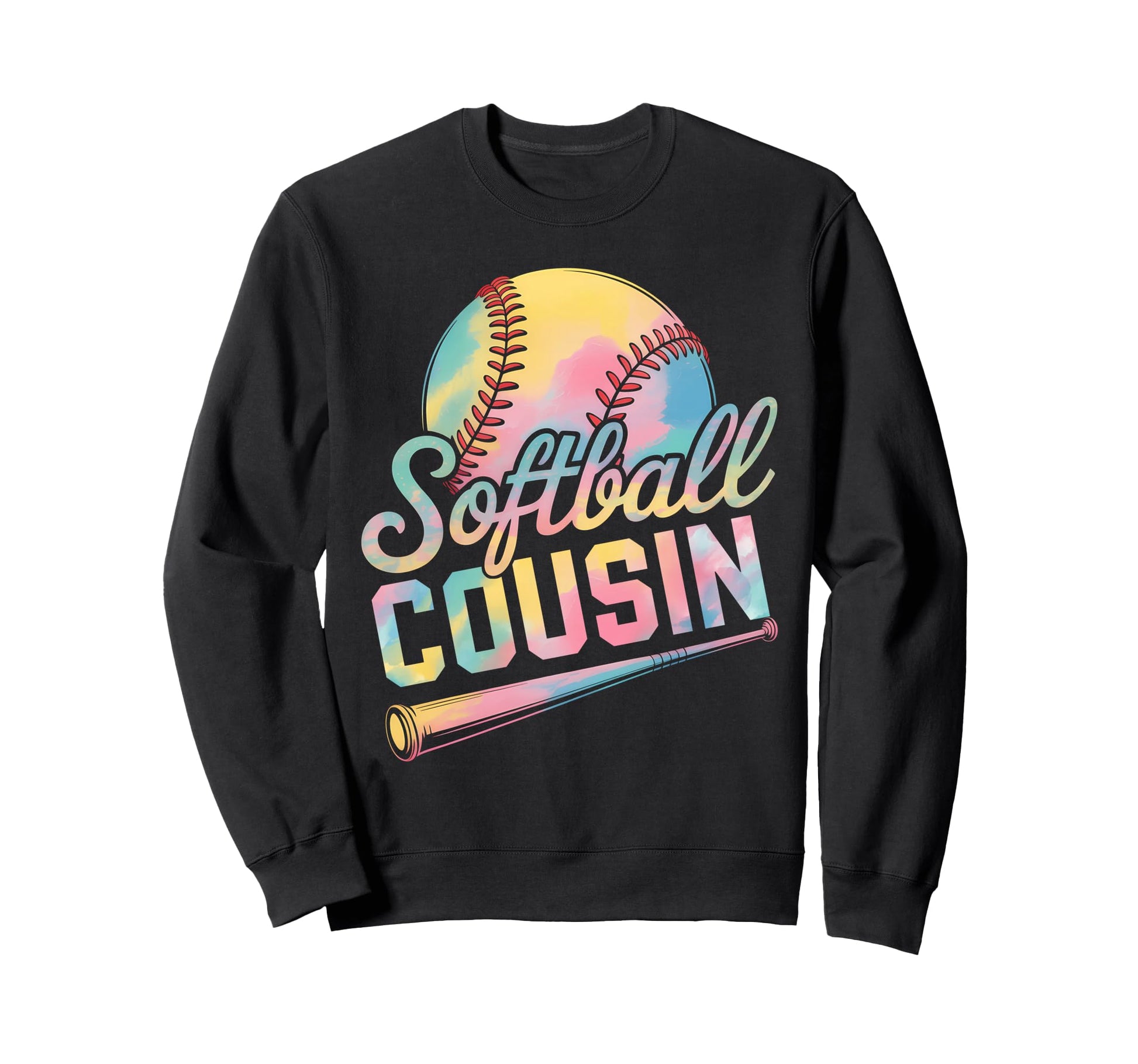 Softball Cousin Tie Dye Sweatshirt - Casual Everyday Wear for Adults - T-Shirt, Sweatshirt, Hoodie