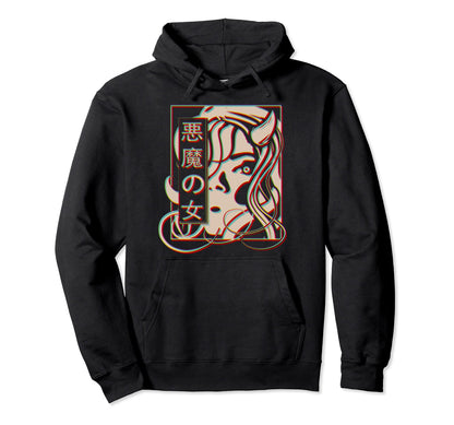 Japanese Art Devil Anime Pastel Goth Hoodie - Fun Novelty Design Men Women - T-Shirt, Sweatshirt, Hoodie