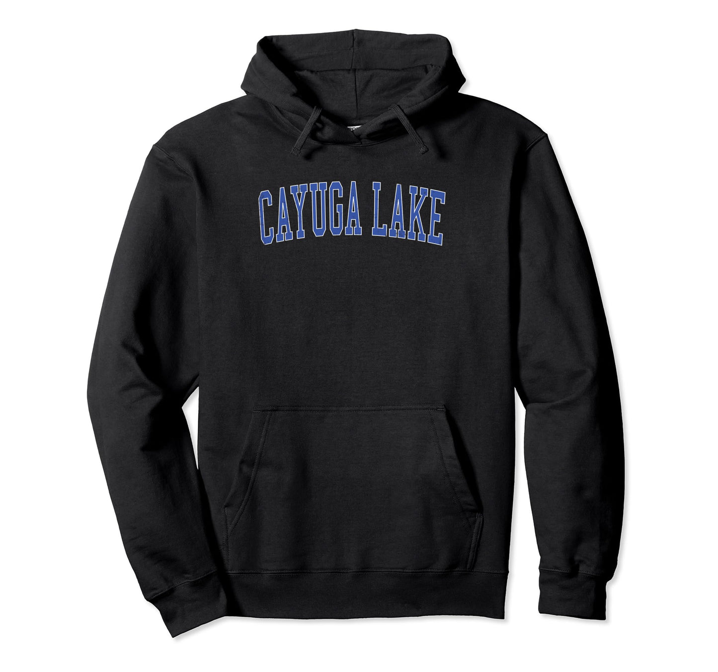 Cayuga Lake Distressed Blue Varsity Hoodie - Minimalist Print Unisex - T-Shirt, Sweatshirt, Hoodie