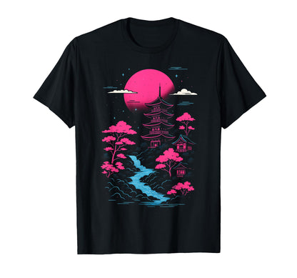 Vaporwave Japan Landscape Aesthetic T-Shirt - Streetwear Style Unisex - T-Shirt, Sweatshirt, Hoodie