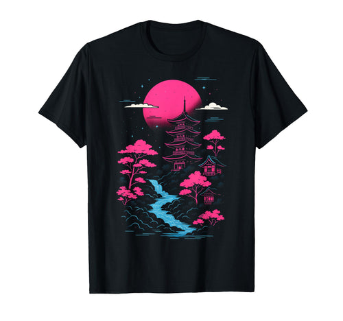 Vaporwave Japan Landscape Aesthetic T-Shirt - Streetwear Style Unisex - T-Shirt, Sweatshirt, Hoodie