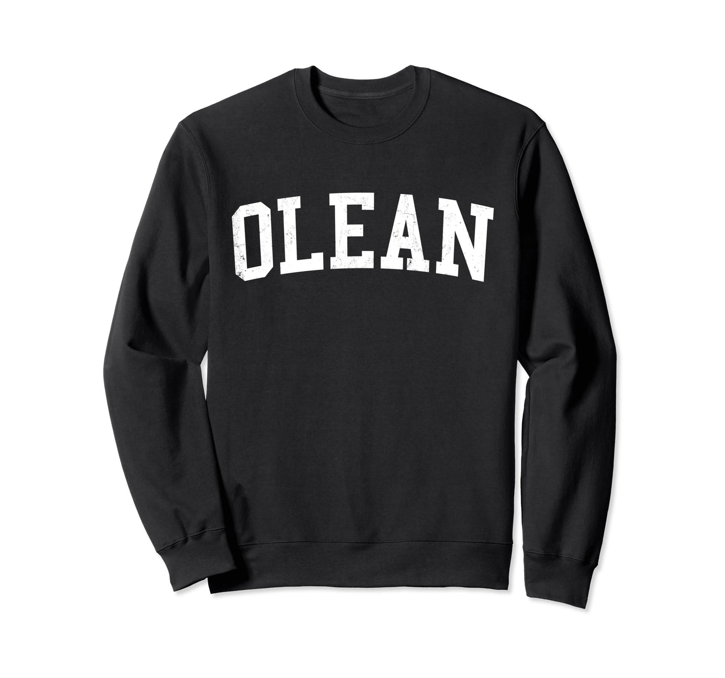 Olean Ny Distressed White Varsity Sweatshirt - Trendy Graphic for Adults - T-Shirt, Sweatshirt, Hoodie