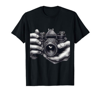 Slr Camera Hand Photojournalist T-Shirt - Unique Graphic Unisex - T-Shirt, Sweatshirt, Hoodie