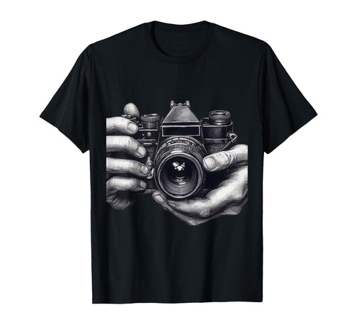 Slr Camera Hand Photojournalist T-Shirt - Unique Graphic Unisex - T-Shirt, Sweatshirt, Hoodie