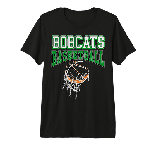 Green Bobcats Basketball Mom Game Day T-Shirt - Novelty Apparel for Adults - T-Shirt, Sweatshirt, Hoodie