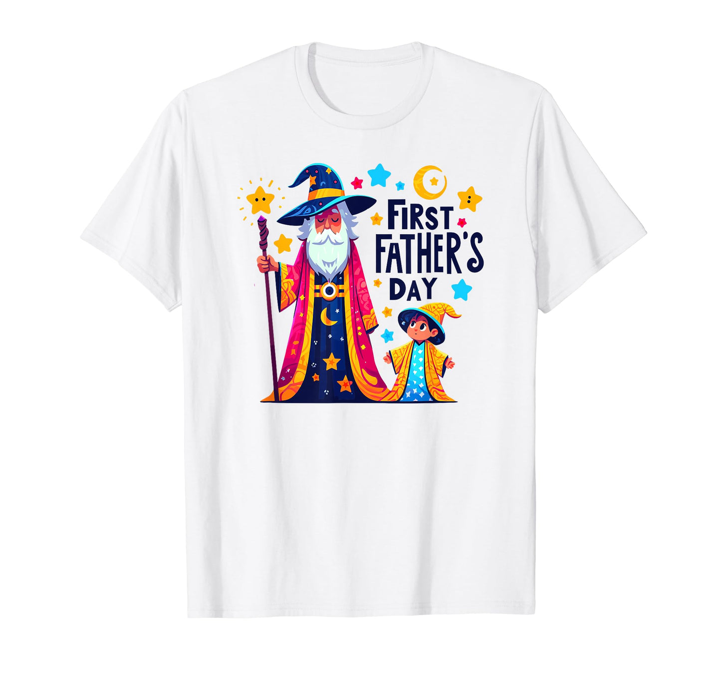 First Fathers Day Wizard Dad And Son T-Shirt - Minimalist Print for Adults - T-Shirt, Sweatshirt, Hoodie