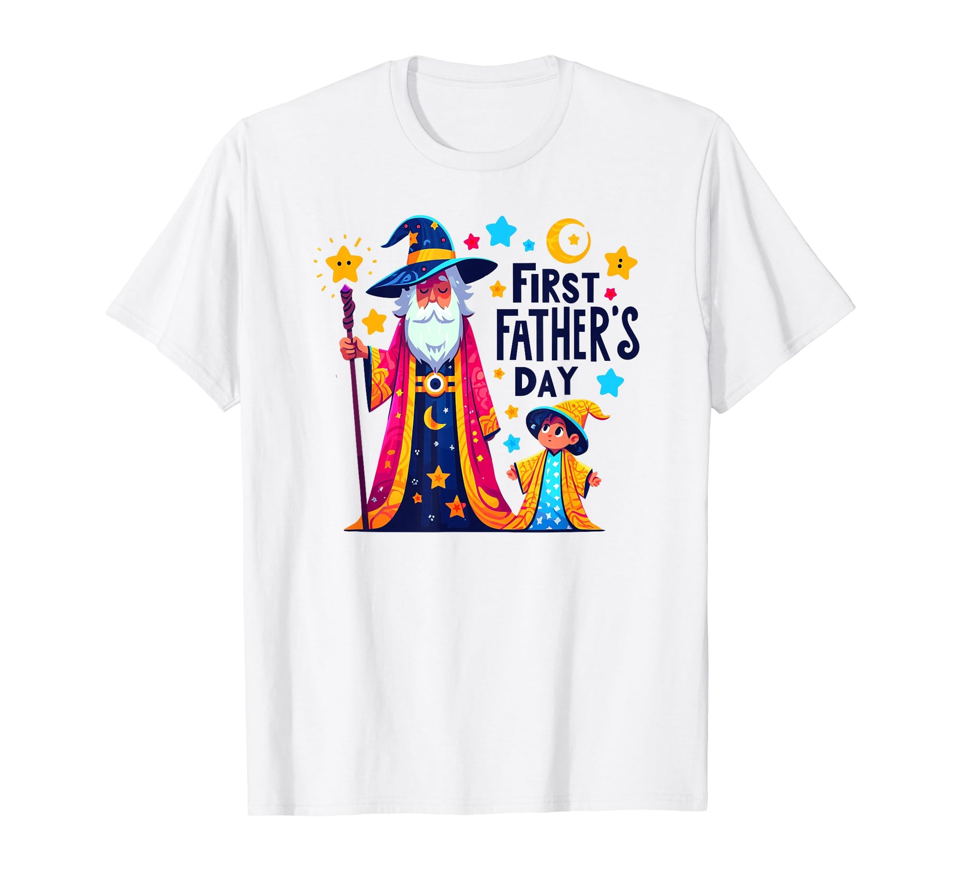 First Fathers Day Wizard Dad And Son T-Shirt - Minimalist Print for Adults - T-Shirt, Sweatshirt, Hoodie