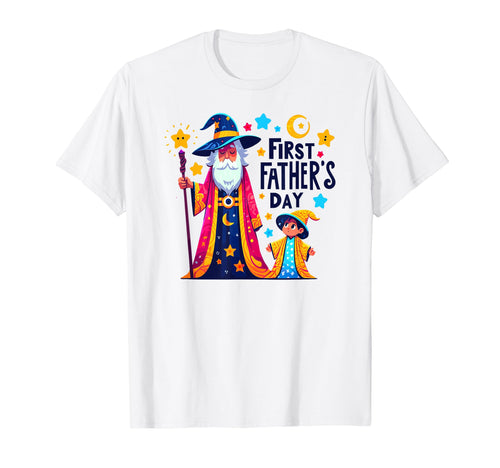 First Fathers Day Wizard Dad And Son T-Shirt - Minimalist Print for Adults - T-Shirt, Sweatshirt, Hoodie