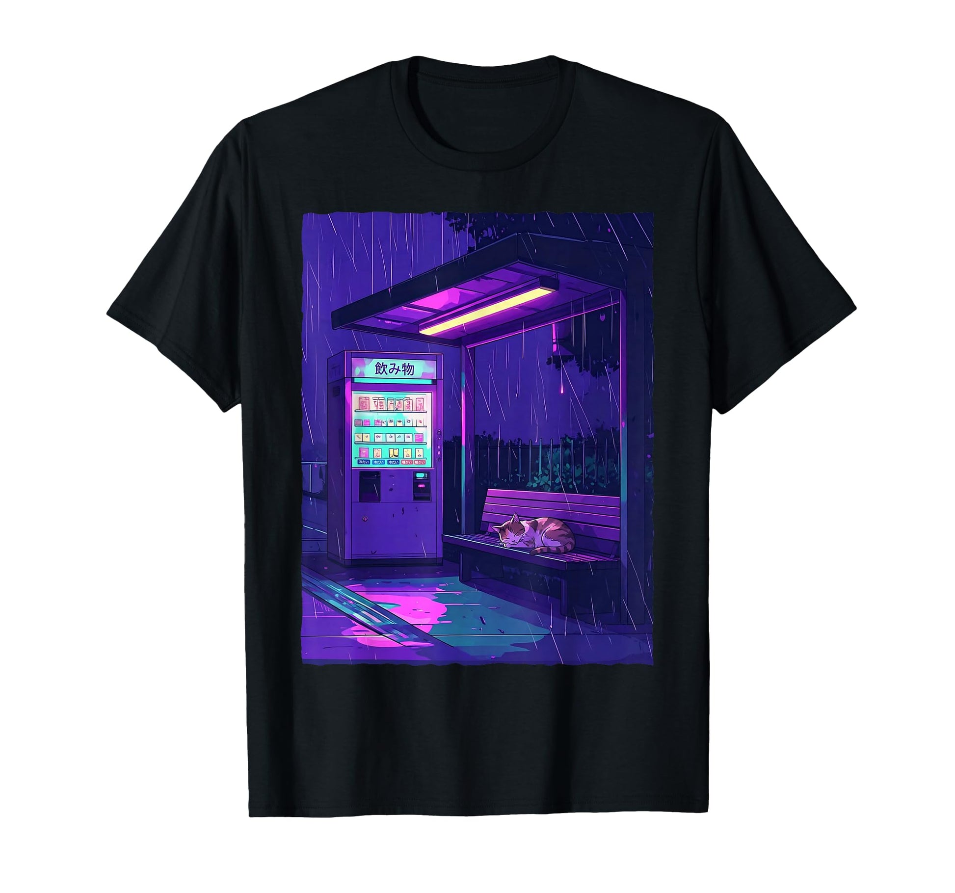 Lofi Anime Cat Japanese Vending Machine T-Shirt - Novelty Apparel Unisex - T-Shirt, Sweatshirt, Hoodie