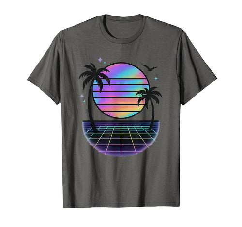 Sunset Vaporwave Aesthetic Palm Trees T-Shirt - Unique Graphic Men Women - T-Shirt, Sweatshirt, Hoodie