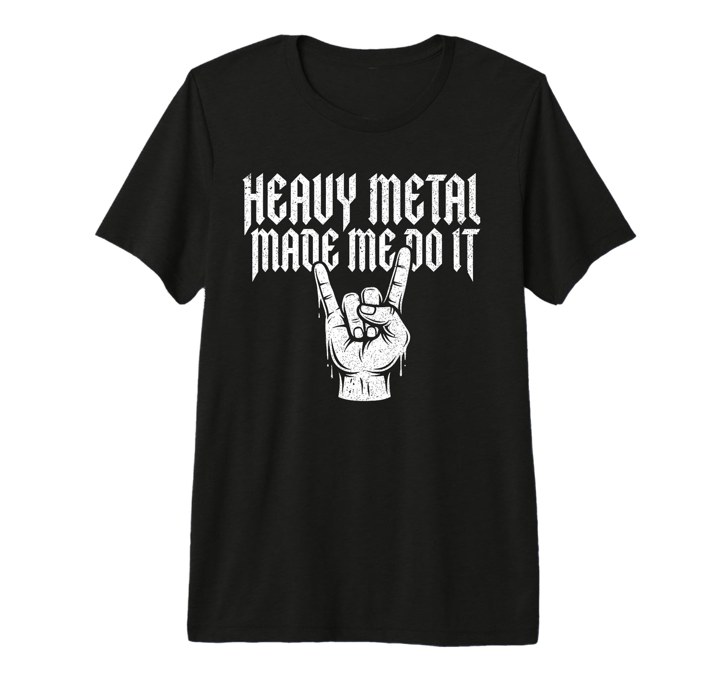 Heavy Metal Made Me Do It Rock Sign T-Shirt - Aesthetic Graphic Unisex - T-Shirt, Sweatshirt, Hoodie