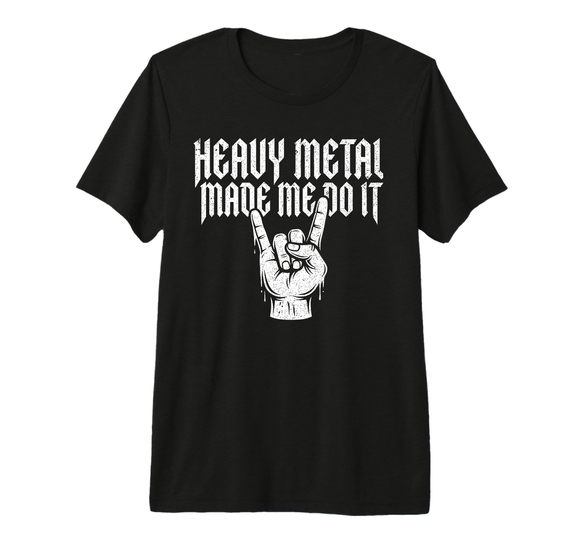 Heavy Metal Made Me Do It Rock Sign T-Shirt - Aesthetic Graphic Unisex - T-Shirt, Sweatshirt, Hoodie