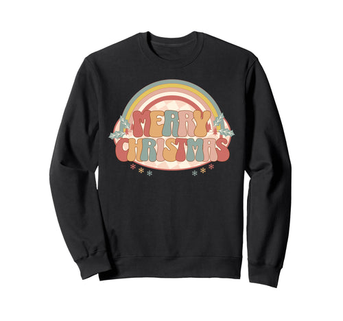 Pastel Groovy Typography Boho Sweatshirt - Minimalist Print for Adults - T-Shirt, Sweatshirt, Hoodie