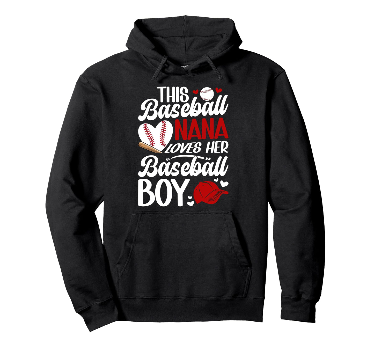 Proud Baseball Nana Baseball Player Nana Hoodie - Trendy Graphic for Adults - T-Shirt, Sweatshirt, Hoodie