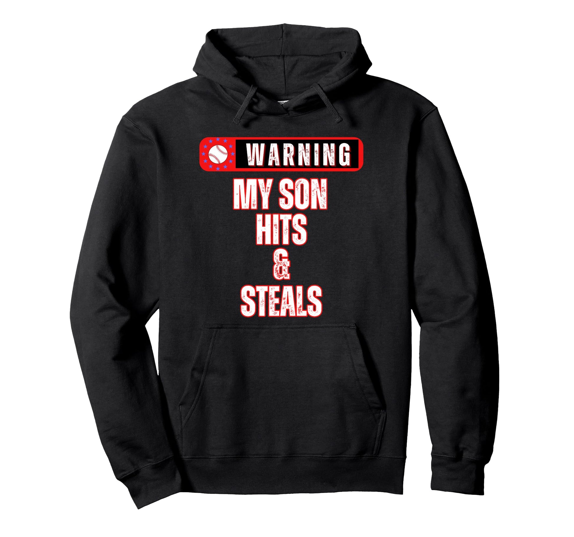Baseball Warning My Son Hits And Hoodie - Minimalist Print for Adults - T-Shirt, Sweatshirt, Hoodie