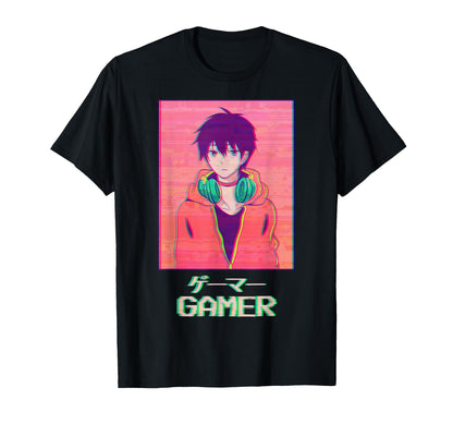 Gamer Anime Japanese Vaporwave Aesthetic T-Shirt - Minimalist Print Unisex - T-Shirt, Sweatshirt, Hoodie