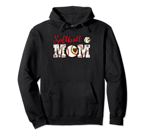 Softball Mom Sports Fan Game Day Support Hoodie - Fun Novelty Design Unisex - T-Shirt, Sweatshirt, Hoodie