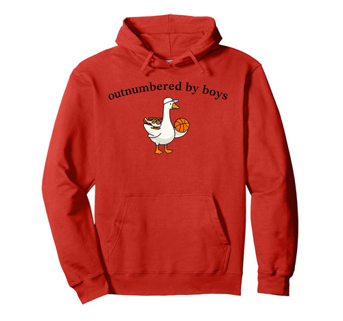 Outnumbered Basketball Mom Funny Goose Hoodie - Casual Everyday Wear Unisex - T-Shirt, Sweatshirt, Hoodie