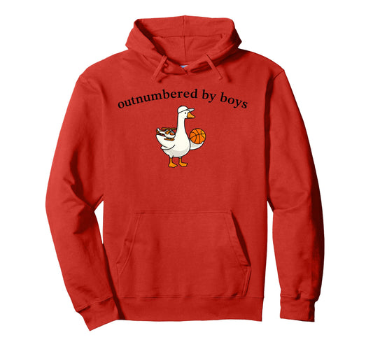 Outnumbered Basketball Mom Funny Goose Hoodie - Casual Everyday Wear Unisex - T-Shirt, Sweatshirt, Hoodie