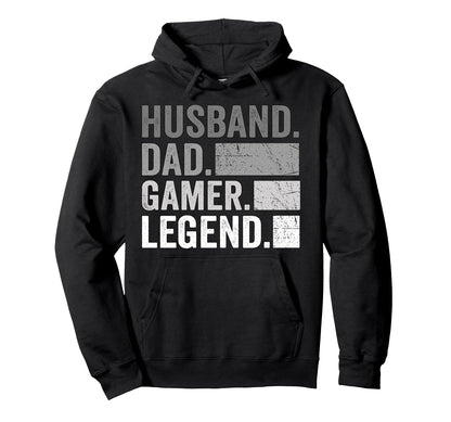 Husband Dad Gamer Legend Fathers Day Hoodie - Graphic Print Unisex - T-Shirt, Sweatshirt, Hoodie