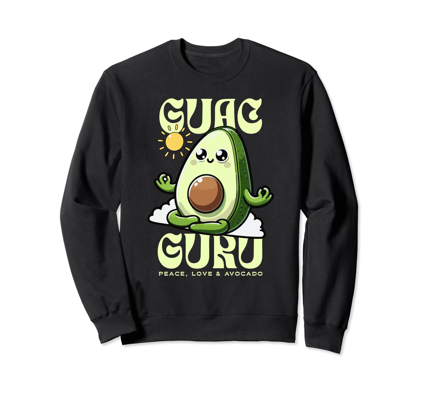 Peace Love Avocado Eco Friendly Sweatshirt - Custom Art Print Men Women - T-Shirt, Sweatshirt, Hoodie